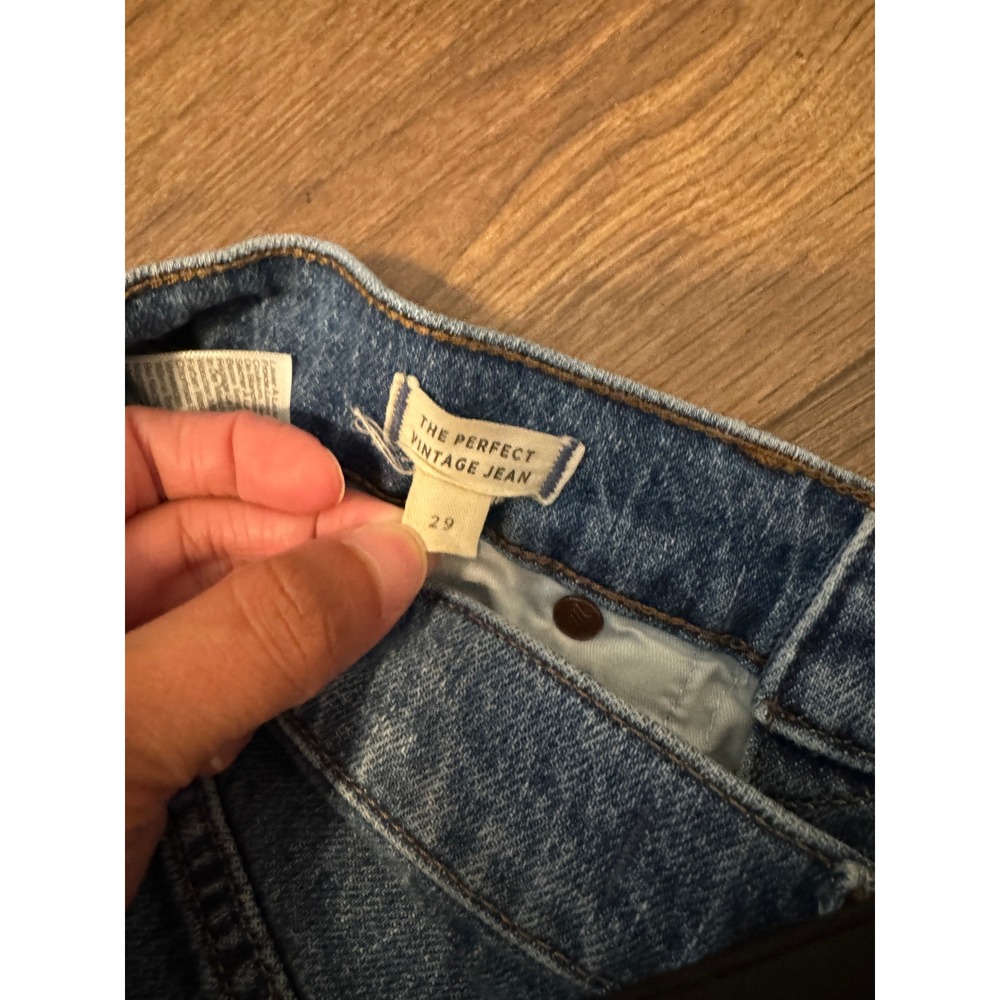 Madewell The Perfect Vintage Jean Medium Wash Raw Hem Size 29 - Picture 6 of 9
